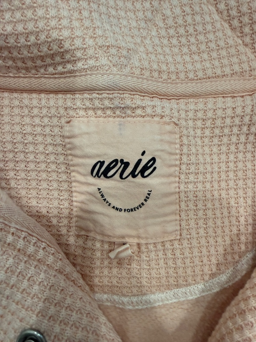 aerie Peach Snap-Button Pullover Sweater—XL - Picture 2 of 11